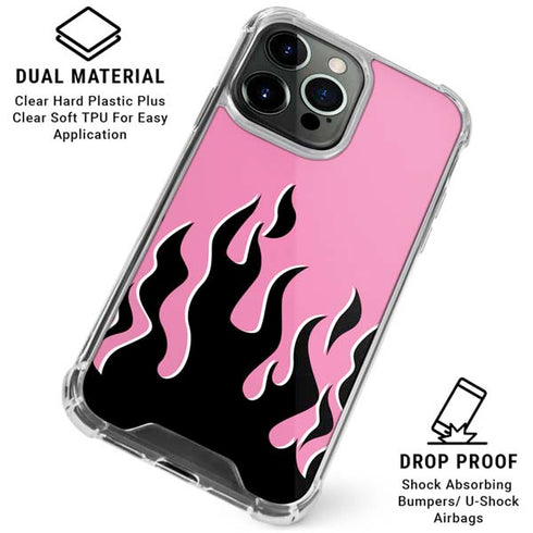 Pink Flames iPhone 16 Pro Clear Case